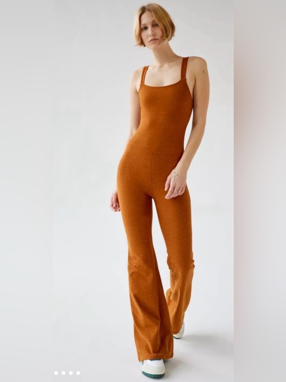 Beyond Yoga Rust Brown Knit Jumpsuit